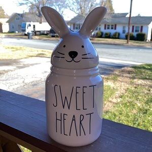 Rae Dunn Sweet Heart Bunny Pink Baby Canister NWT